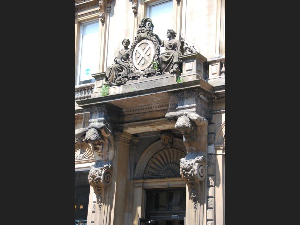 St Vincent Street - The Bank of Scotland's coat of arms with the motto "Tanto Uberior" meaning "So much the more plentiful."